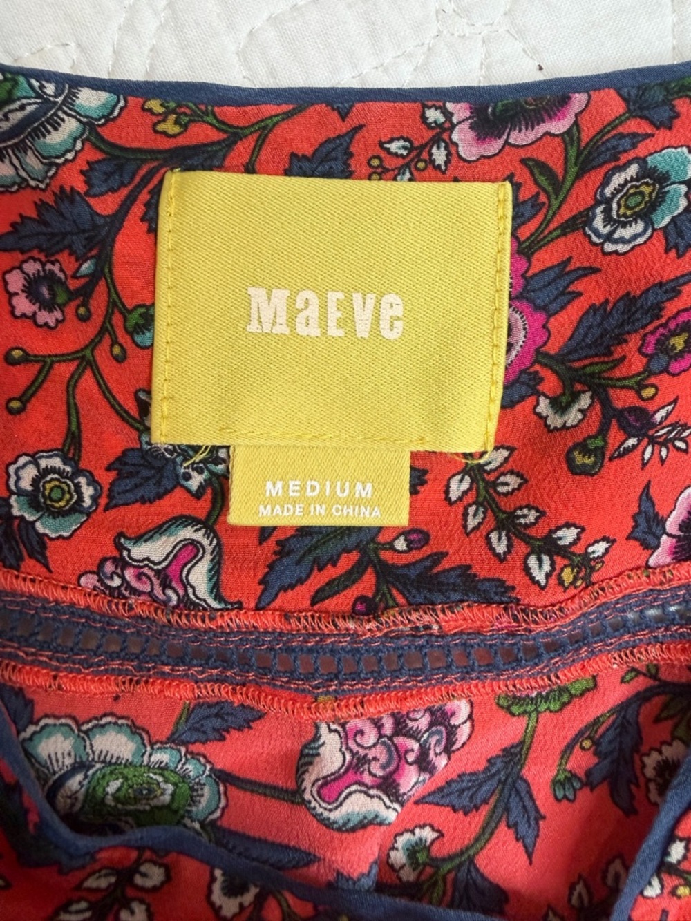 Maeve Anthropologie Top Sz M 100% Silk Maes Kimono Tie Back Blouse Floral - Picture 4 of 11